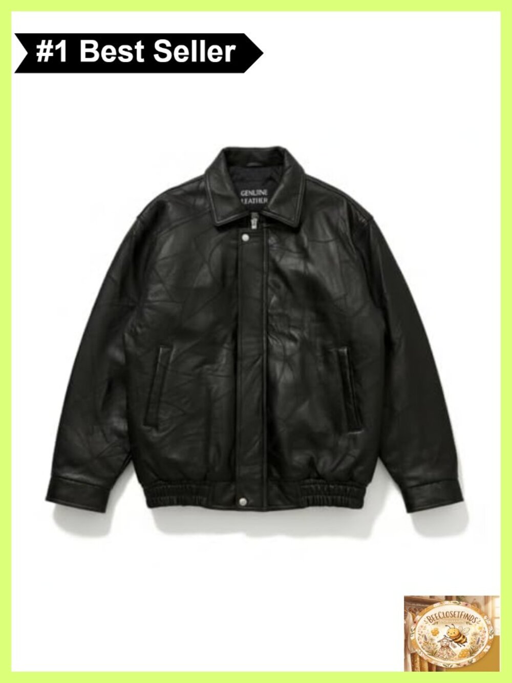 Genuine Leather Motorcycle Jacket Zip-Up Bomber Biker Riding Coat